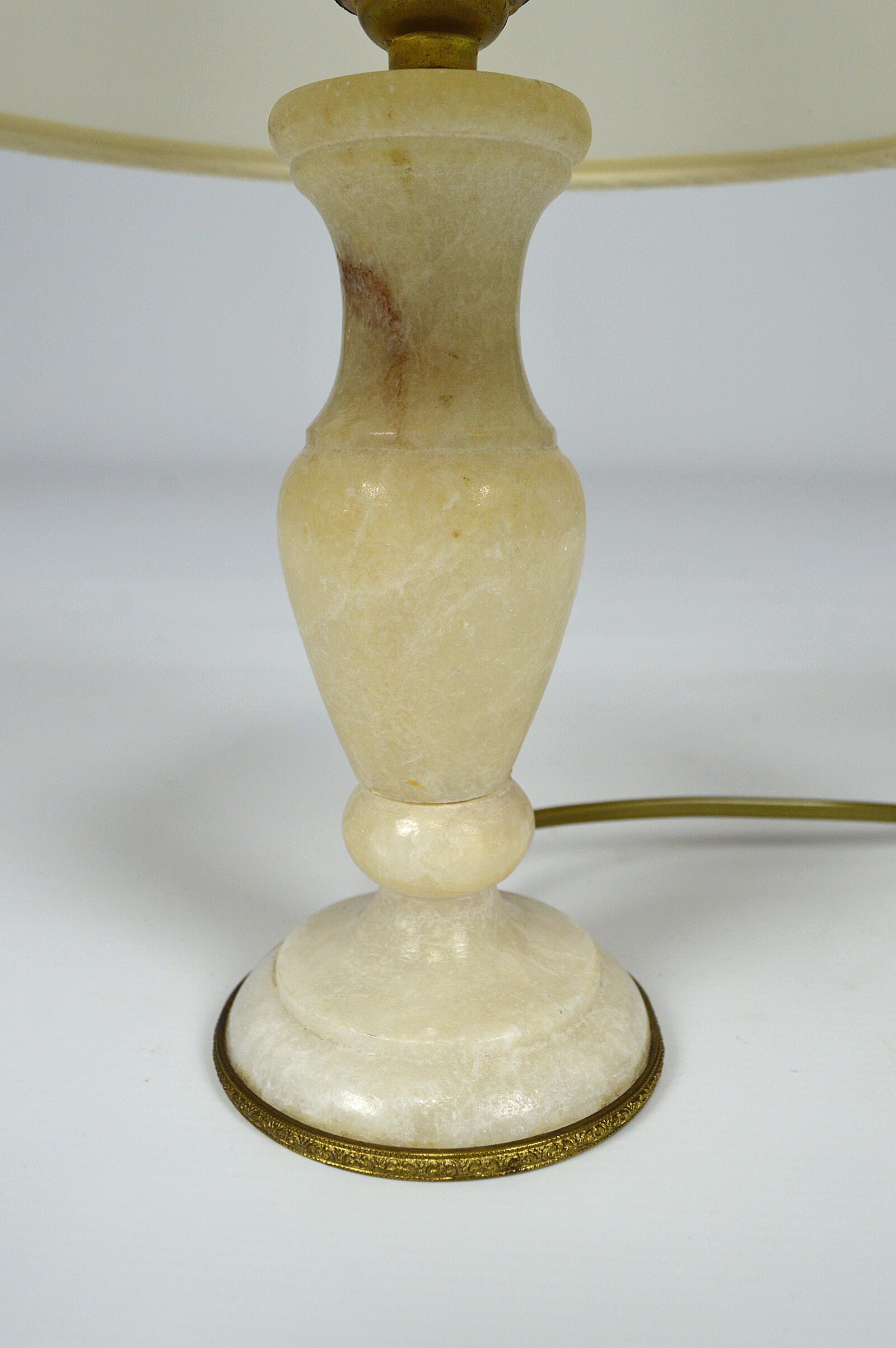 Lampe italienne en marbre blanc, vers 1920