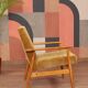 Scandinavian armchair golden velvet design by H.Lis