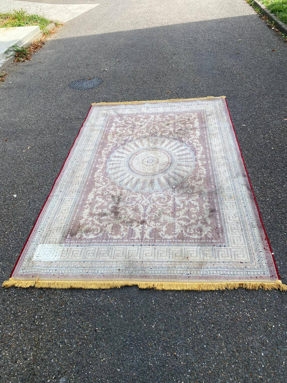 Persian rug burgundy cashmere wool 155x230cm