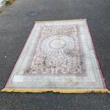 Persian rug burgundy cashmere wool 155x230cm