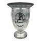 Early 20th century Bohemian vase in engraved crystal with castle and deer motifs