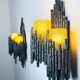 Set Of Double Chalice Brutalist Wall Lamp By Marcel Fantoni, Italy, 1960S