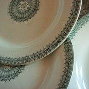 Set of 4 plates flat Creil and Montereau land of railway 1884-1920
