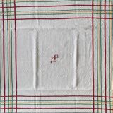 Damask tablecloth in metis, monogrammed HP - 210x130 cm