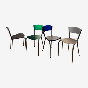 Suite de quatre chaises "Mimi" (EB310F) par Enrico Baleri, pour  Cerruti Baleri