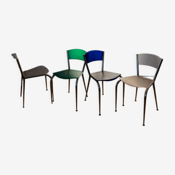 Suite of four chairs "Mimi" (EB310F) by Enrico Baleri, for Cerruti Baleri