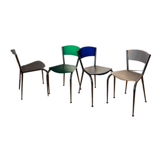 Suite of four chairs "Mimi" (EB310F) by Enrico Baleri, for Cerruti Baleri
