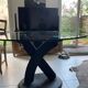 Roche bobois extendable glass dining table