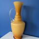 Vintage amber opaline vase retro mid-century glassware