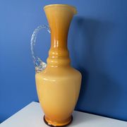 Vase en opaline vintage range ambré Verrerie rétro mid century