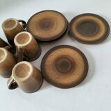 Set of 5 Longchamp France cups and 5 saucers in Japandi style