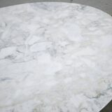 Vintage oval marble table published by Roche Bobois