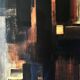 Large framed lithograph under glass by Pierre Soulages, Gandur Foundation.