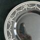 Vintage Glass Dessert Plate with Silver Ribbons/Bows and Garlands