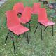 Set of 6 vintage red Fantasia chairs from the 1960s