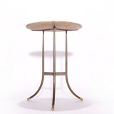 Table d'appoint Cedric Hartman en bronze avec plateau en granit biseauté, États-Unis années 70