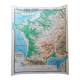 Old physical France map N°11 Hatier Kaeppelin cardboard.