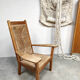 Vintage Worpsweder high back rush wicker armchair Willi Ohler