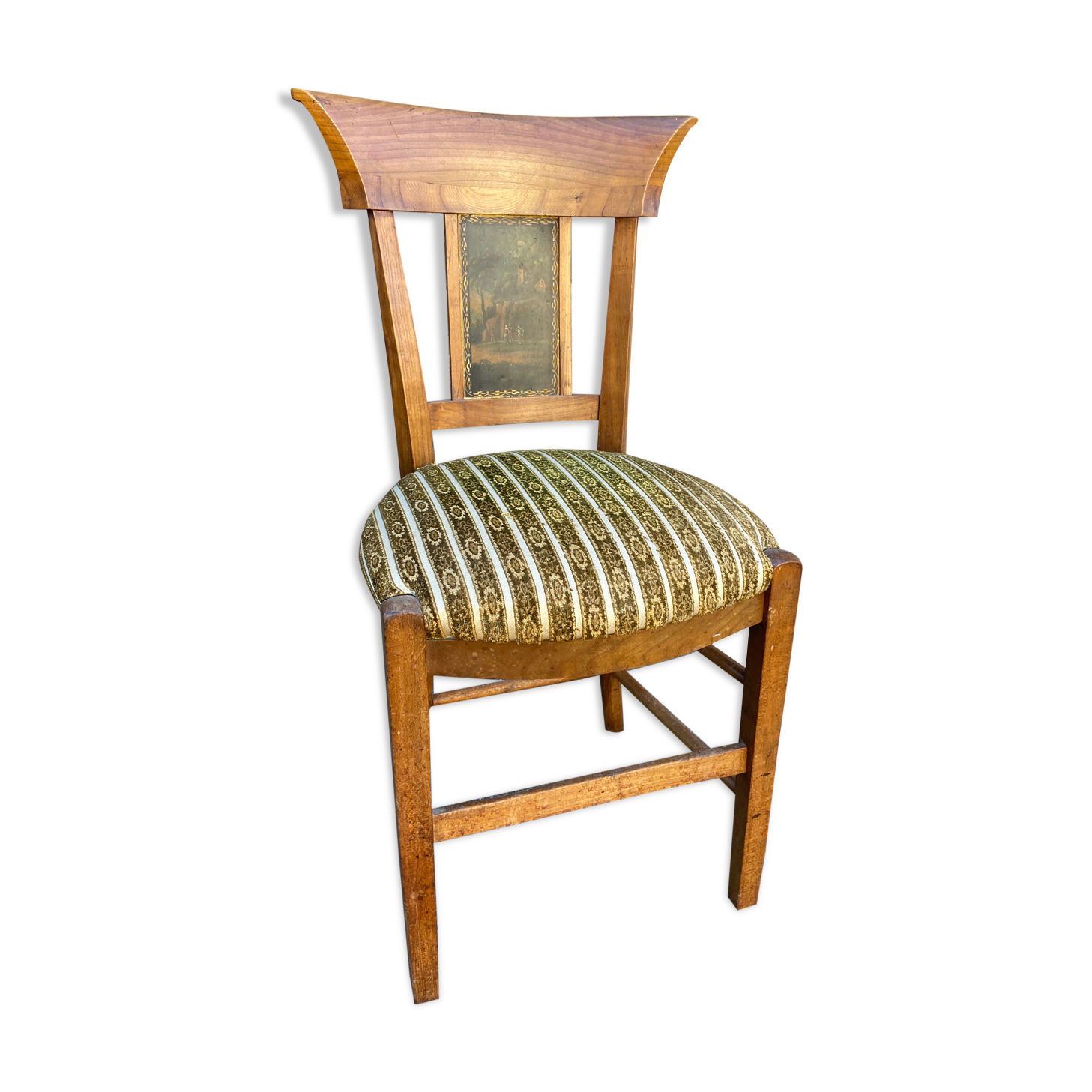 Chaise d'epoque directoire à décor peint dans le dossier