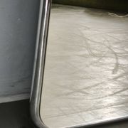 Italian Space Age Chrome and Brass Rectangular Wall Mirror, 1970s