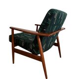 Ensemble de fauteuils vintage par Juliszu Kędziorek en jacquard vert, 1960