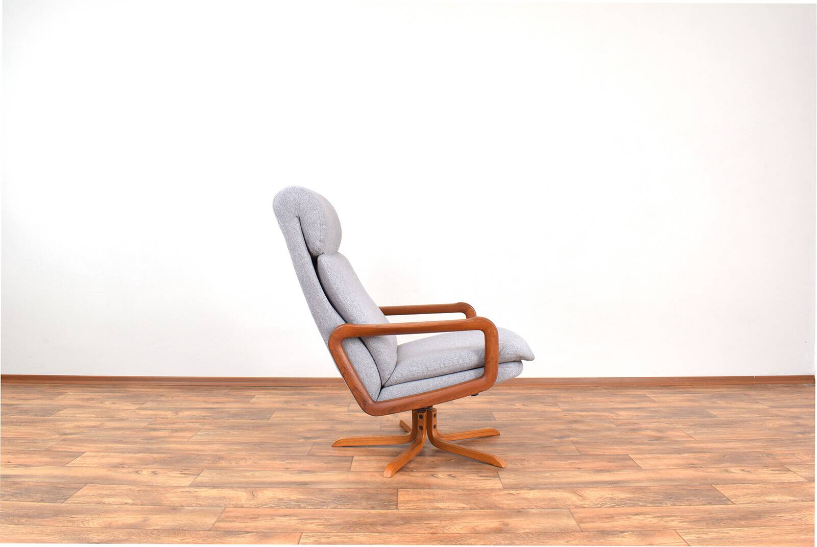 Mid-century Danish teak swivel office chair, 1960s.