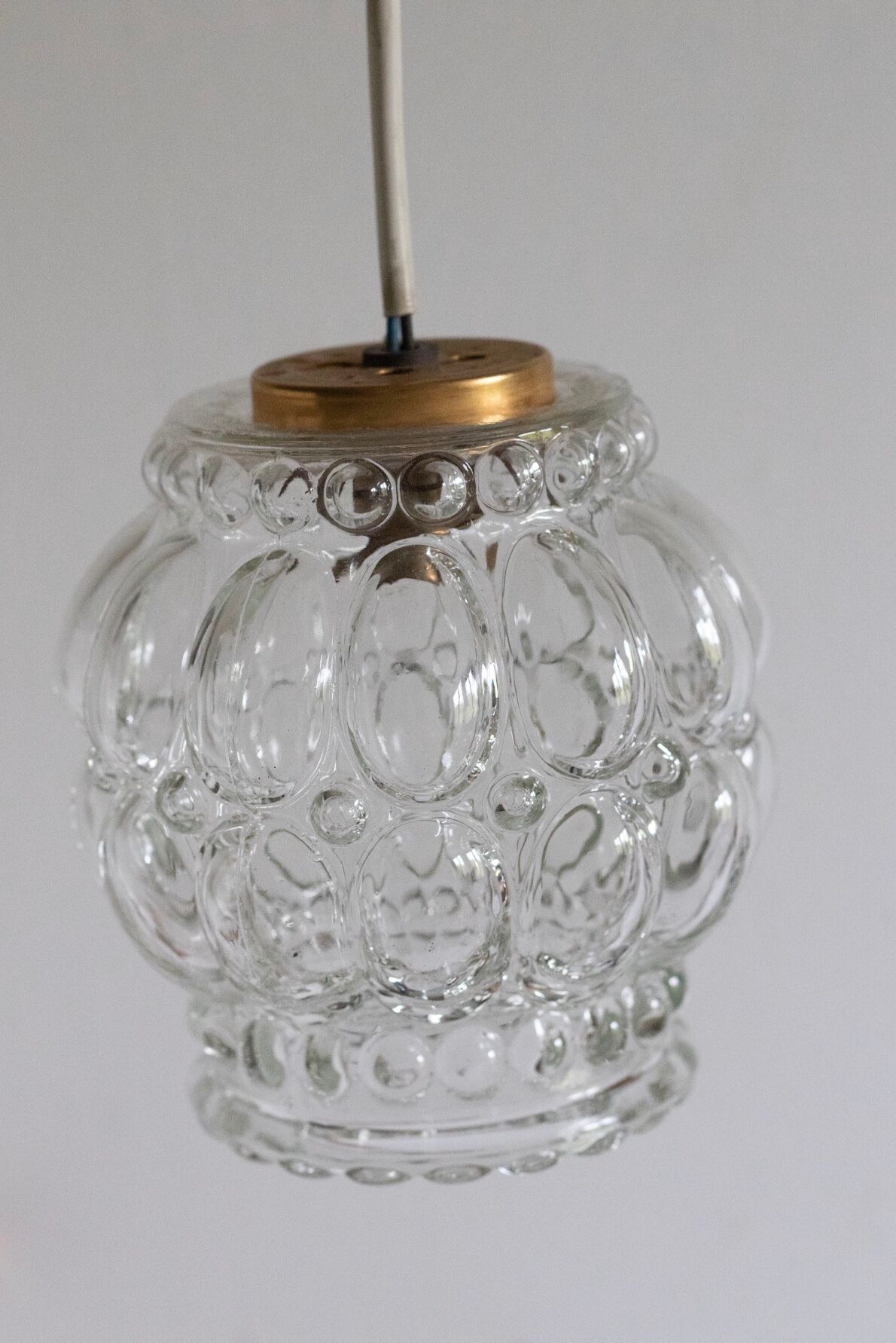 Vintage glass bubble pendant lamp