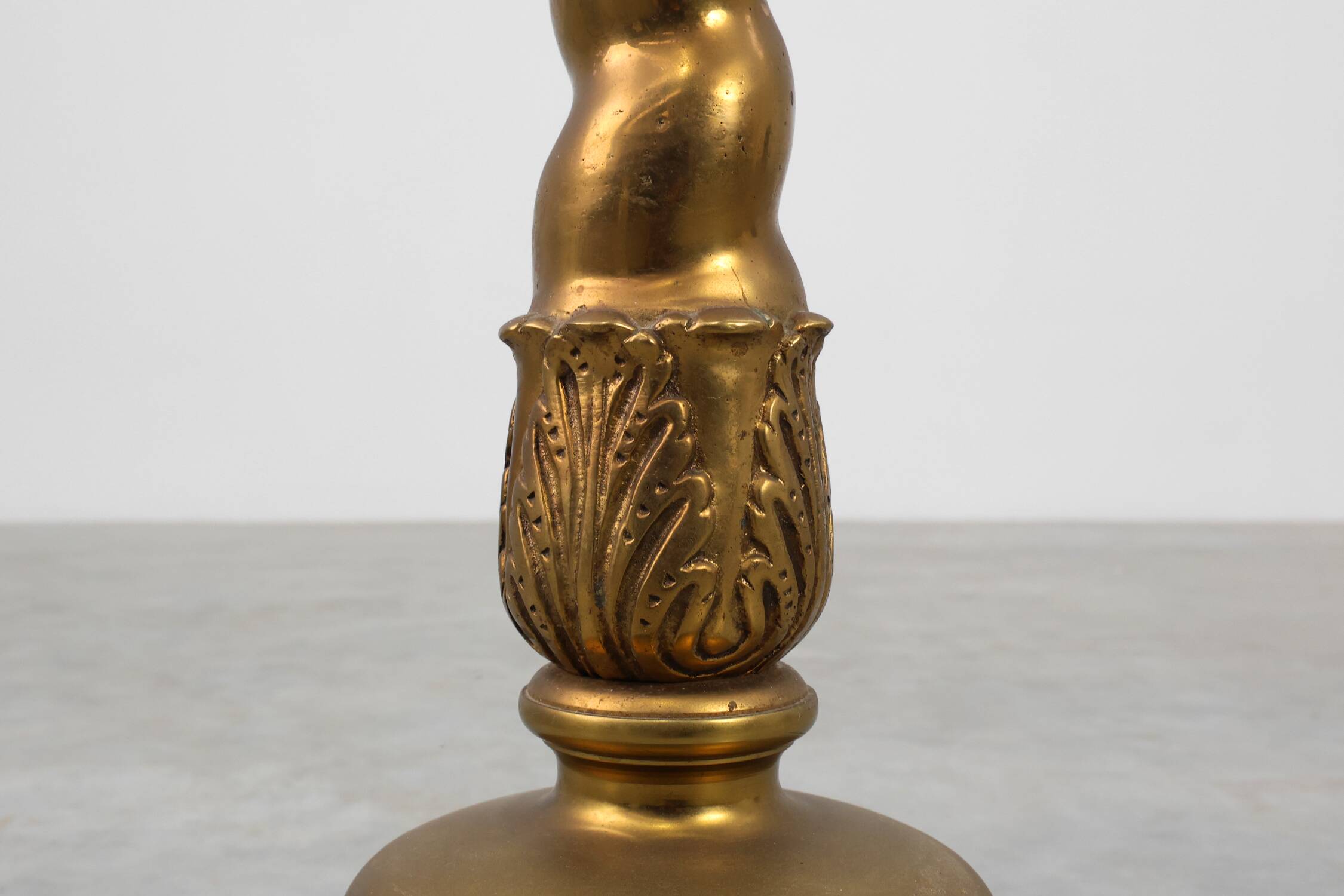 Art Deco side table or pedestal with green marble top and bronze base