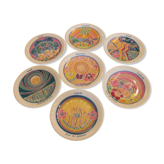 7 plates in Porcelaine de Paris