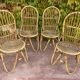 Série de 4 chaises en rotin des années 60