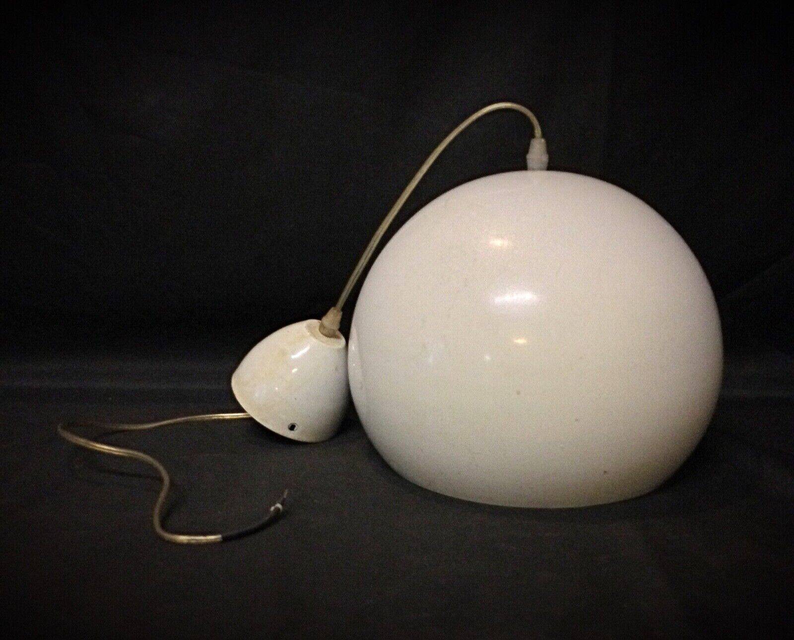 Vintage 60s enameled metal pendant light – retro lamp