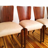 Set of four chairs H-214 proj.J.Halabala, the 50s Czechoslovakia