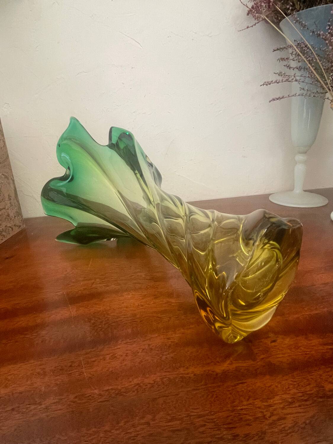 Old two-tone Murano glass vase 1960