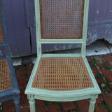 Duo of vintage chairs patinated