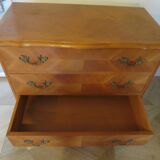 Commode 3 tiroirs style Louis XV en bois massif