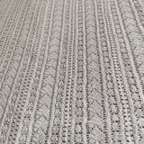 White cotton bedspread - throw with geometric chevron pattern