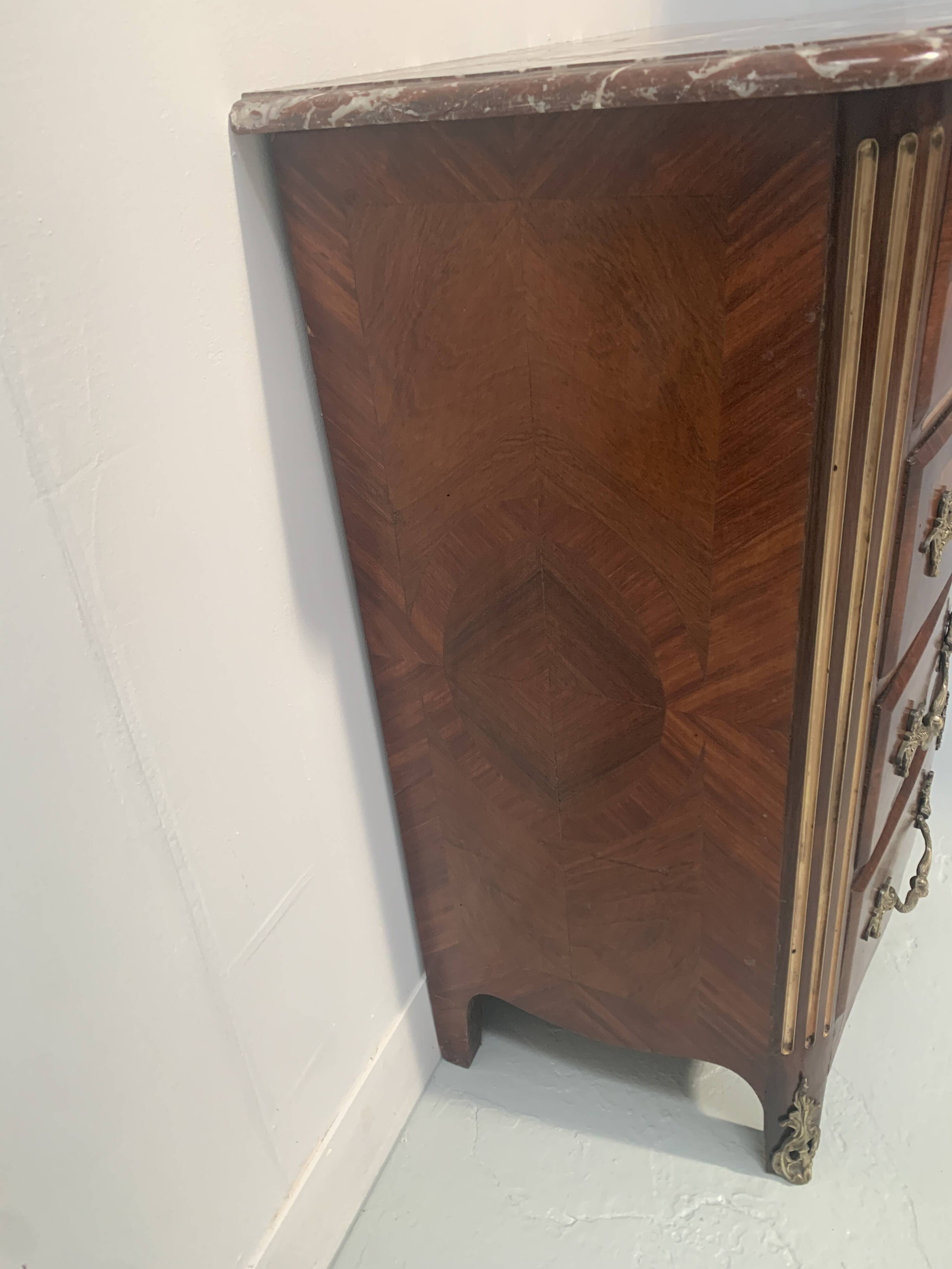 20th century rosewood and mahogany chest of drawers
