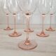 6 Verres à vin / verre à pied Rose
