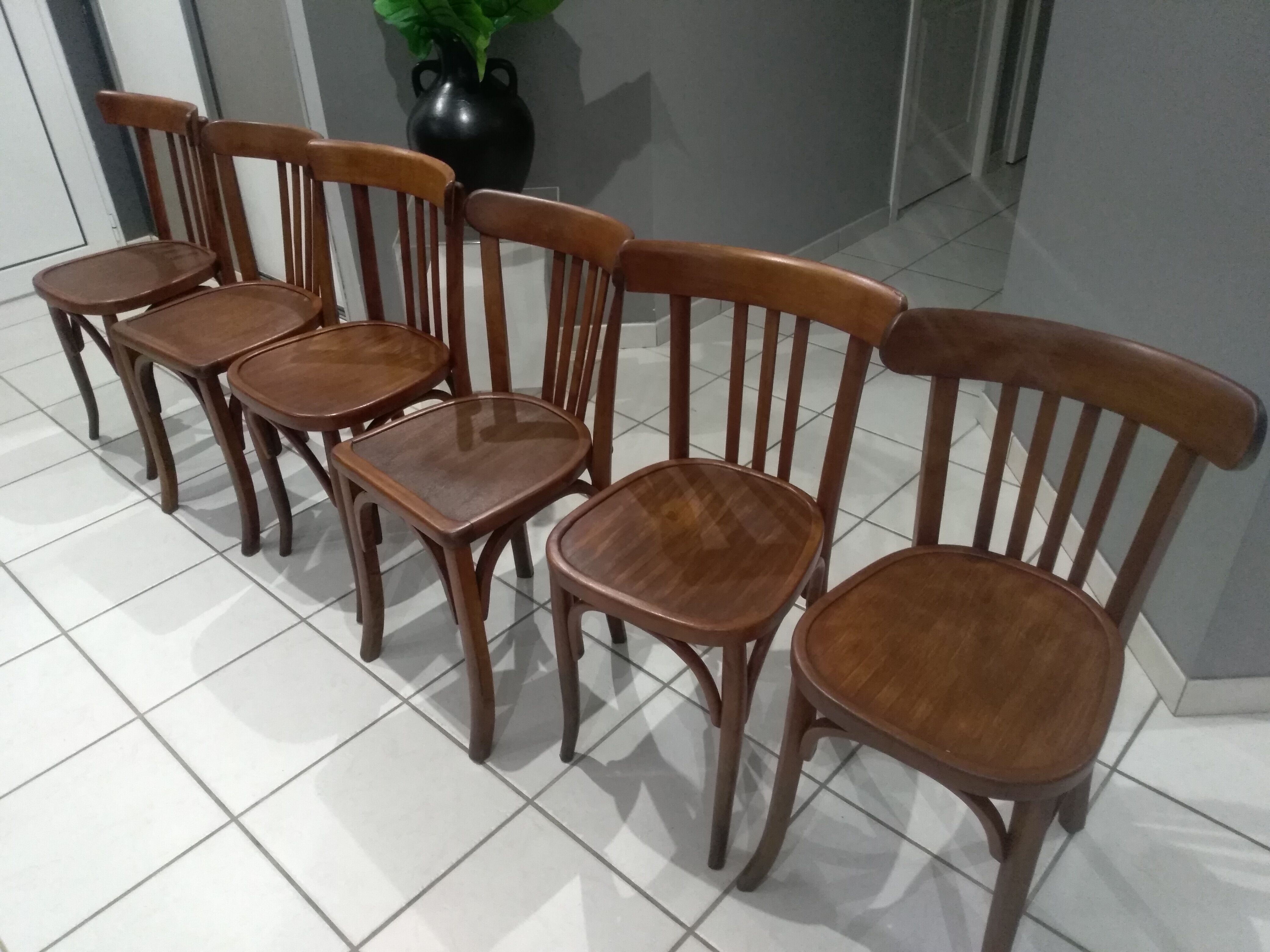 Suite of 6 chairs of Bistrot Luterma year 1950