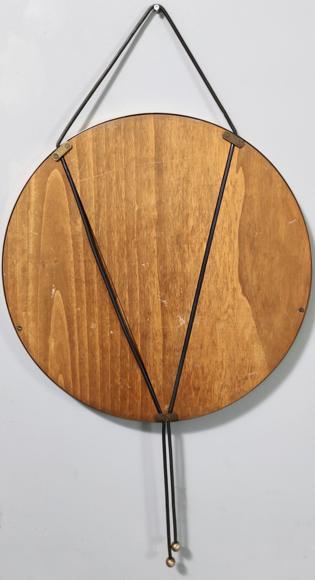 Vintage round wall mirror mod. "vipera" by corrado corradi dell'acqua, italy