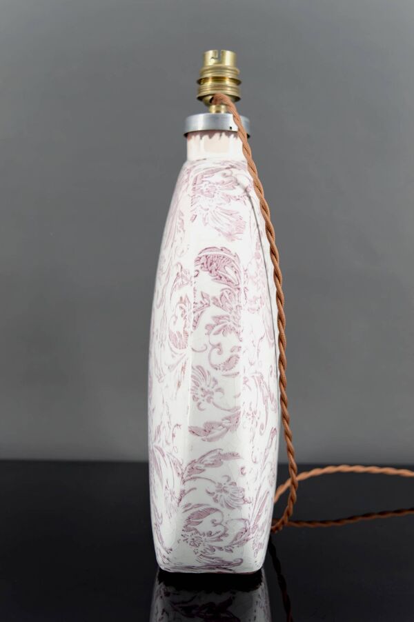 Lampe en céramique, Email craquelé, Shabby Chic, XXe