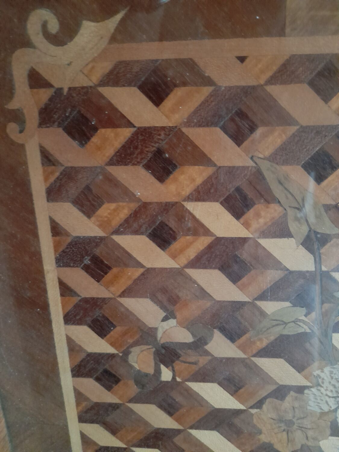Marquetry serving tray.