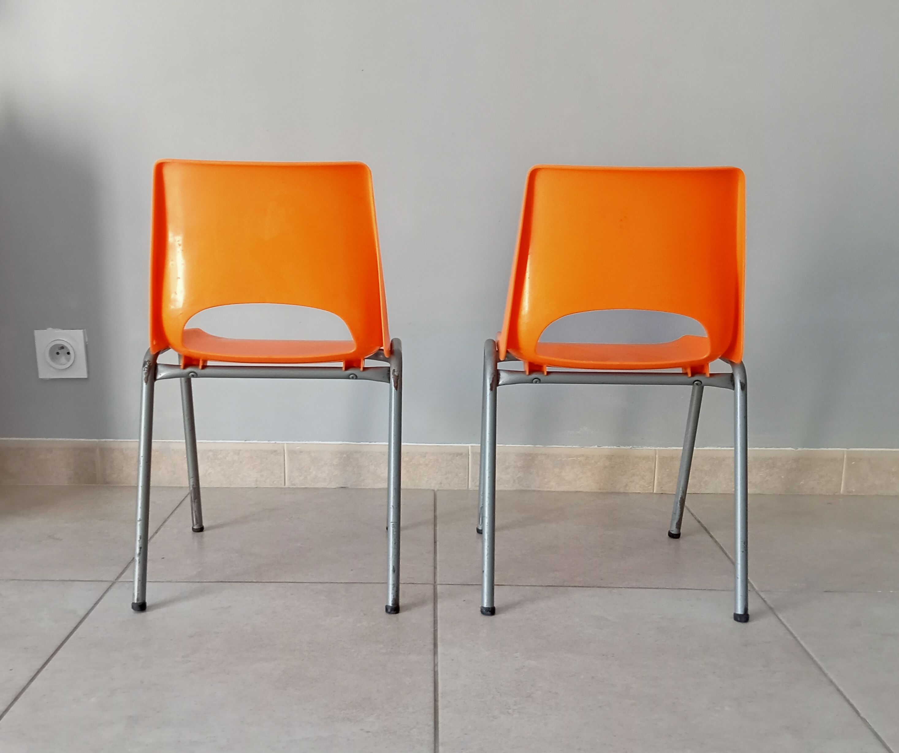 Pair of 70s kindergarten chairs
