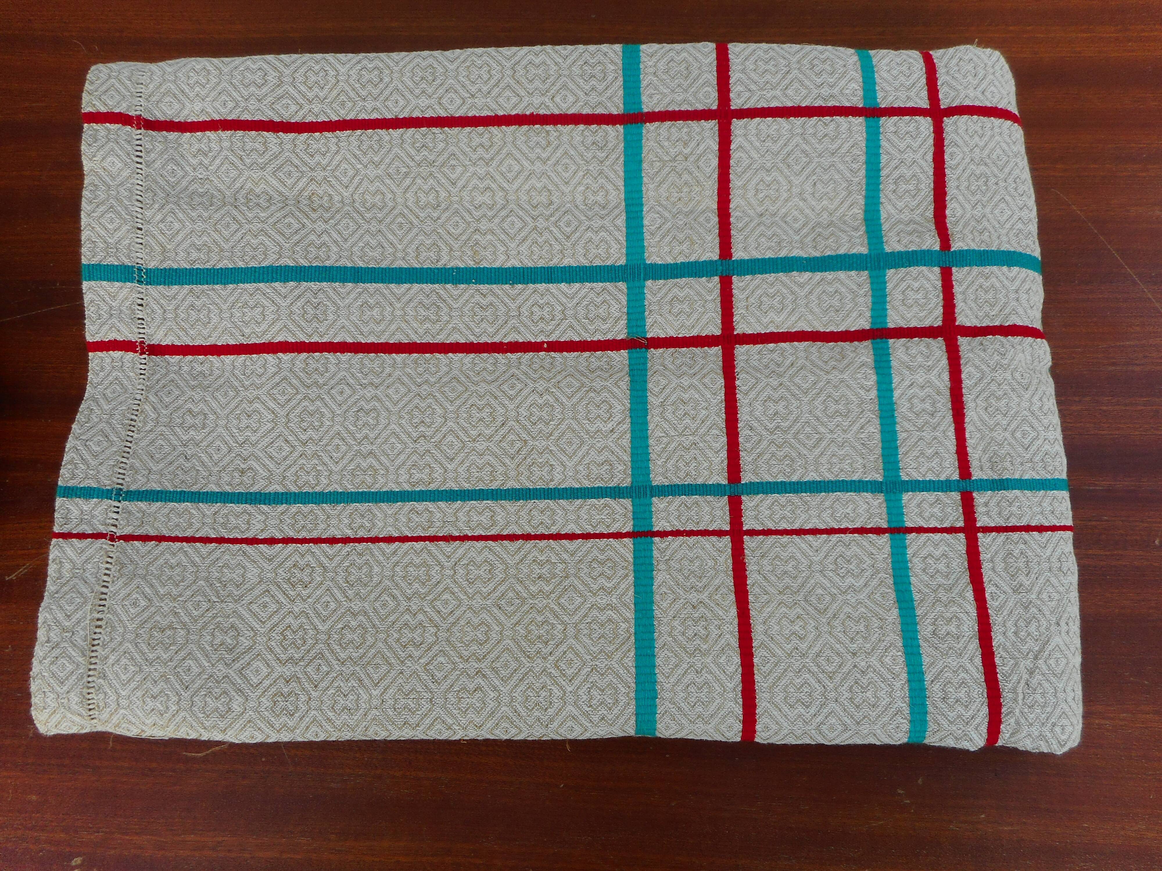 Basque tablecloth red and green stripes