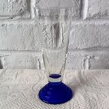 9 superb vintage cobalt blue glass stemmed flutes