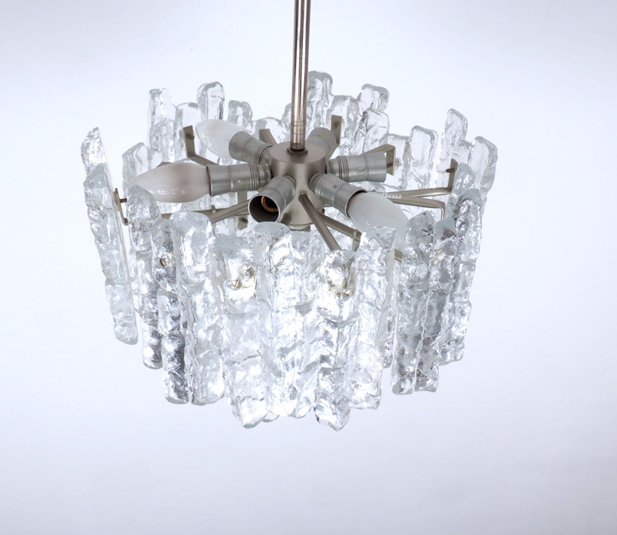 Ice Glass Chandelier by J. T. Kalmar for Kalmar Franken KG, 1960s