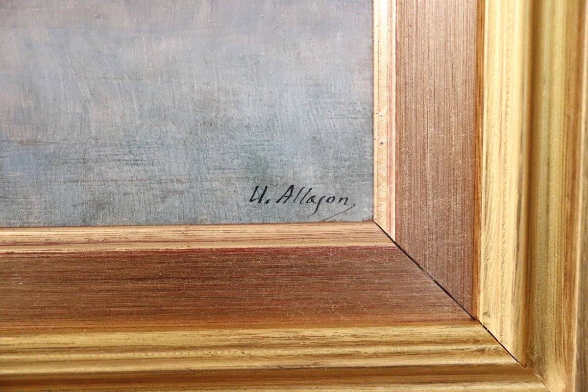 View of the Gulf of Naples, oil painting on board, Italy early 20th century, signed