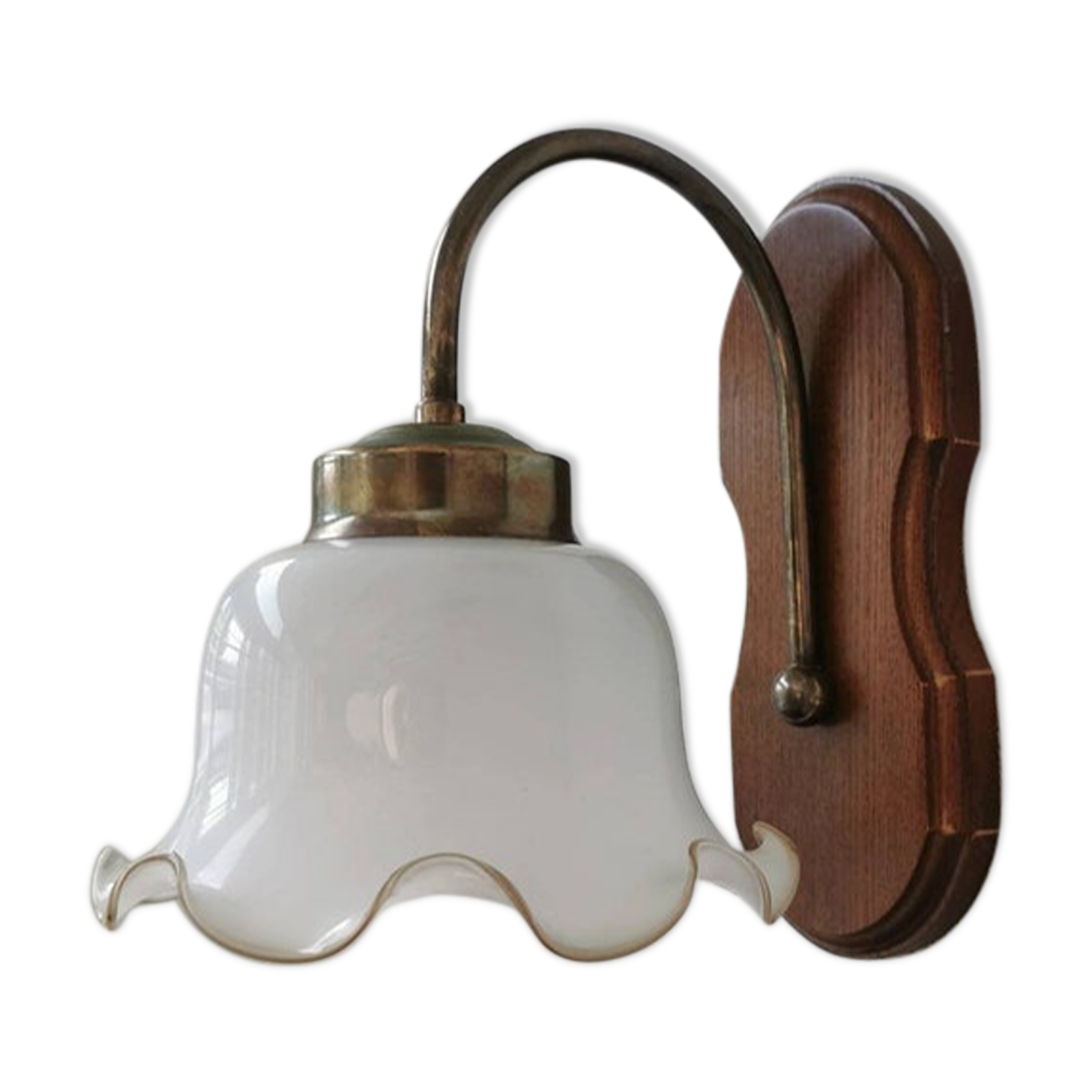 Vintage wall lamp with 70s glass cap