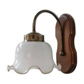 Vintage wall lamp with 70s glass cap