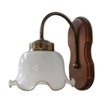 Vintage wall lamp with 70s glass cap